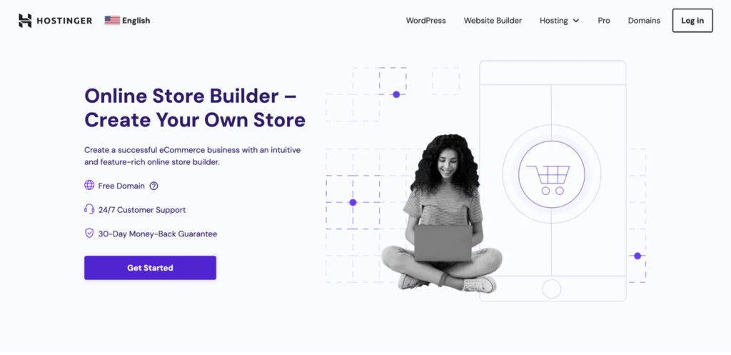 Hostinger e-commerce Website Bouwer startpagina