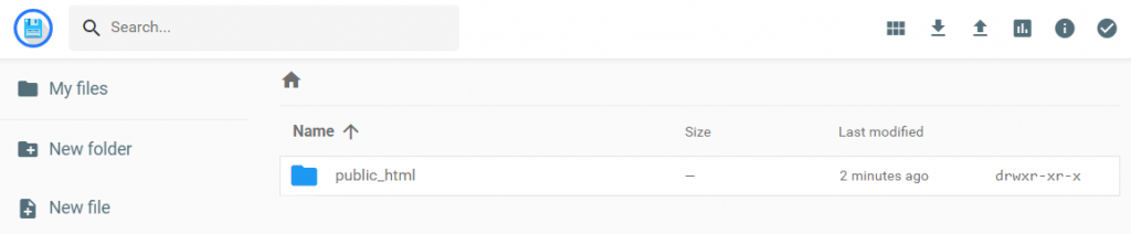 Ga naar het controle panel van je hosting en navigeer naar Bestandsbeheer → public_html.