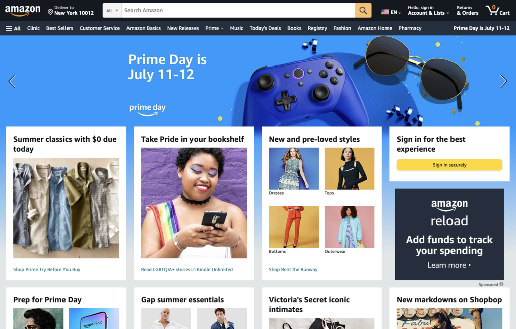 Amazon startpagina