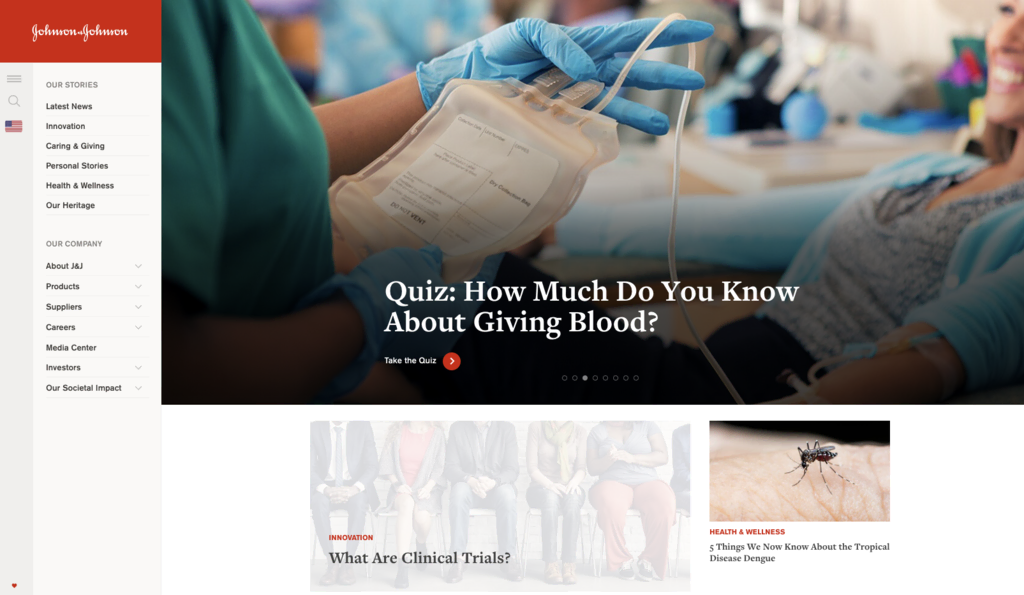 Johnson & Johnson startpagina