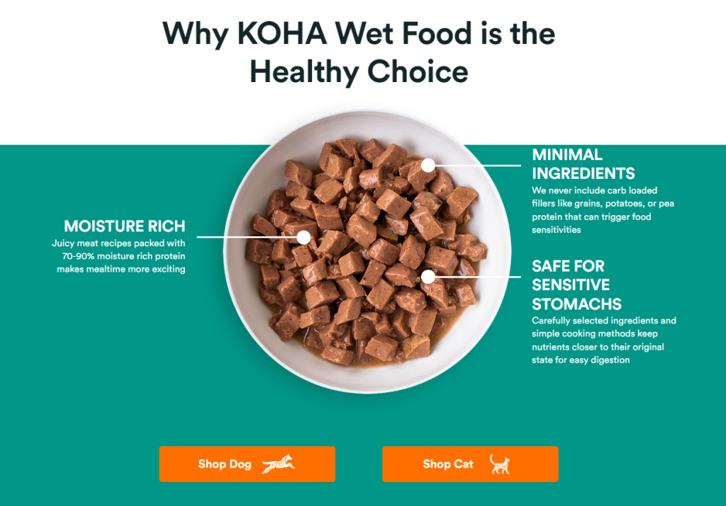 exemples-de-sites-storybrand Koha Pet présente les avantages de son produit