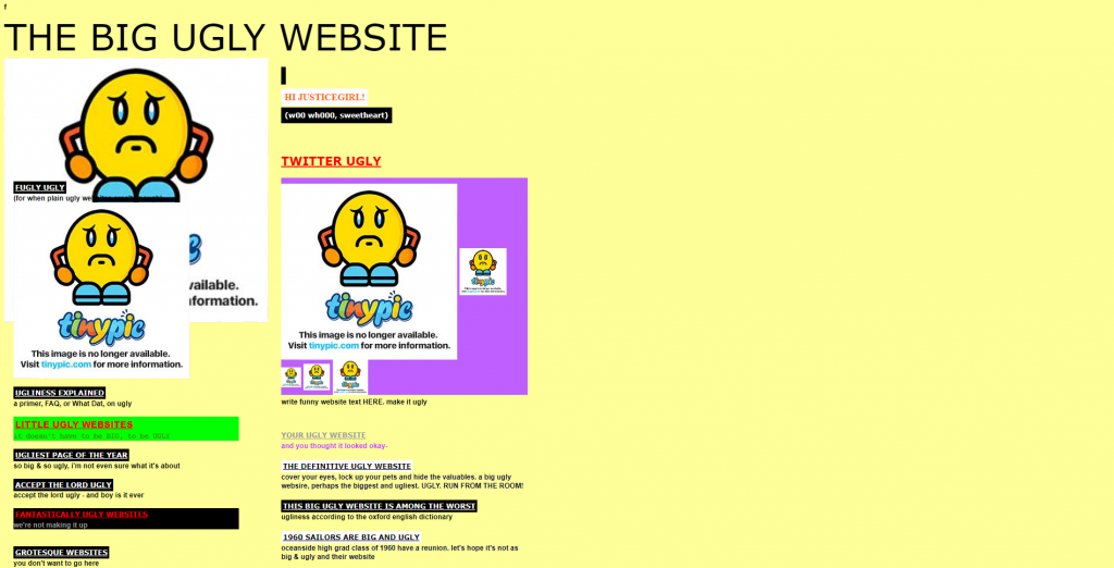 mauvais-exemples-de-conception-de-sites La page d'accueil du site Big Ugly.