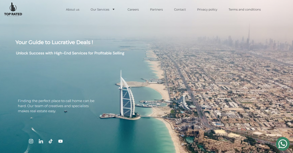 sites-pour-agents-immobiliers La page d'accueil de Top Rated Real Estate