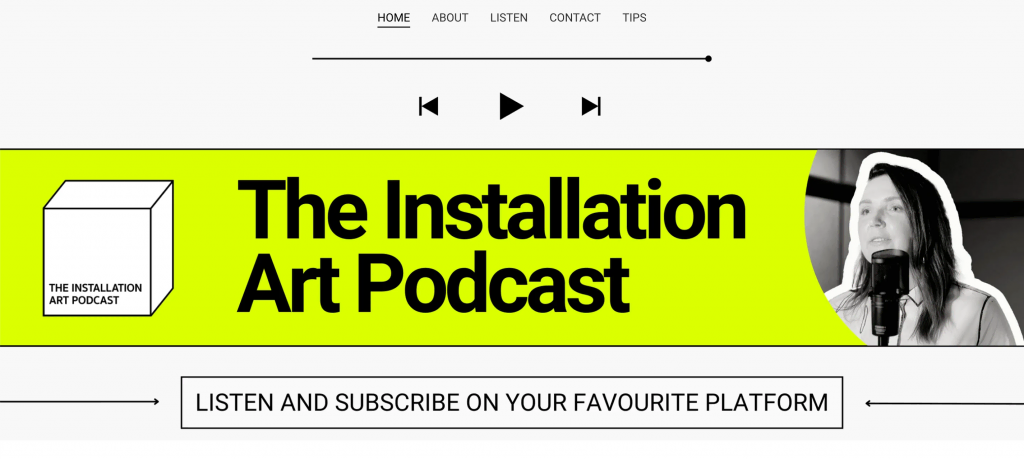 El sitio web deThe Installation Art Podcast