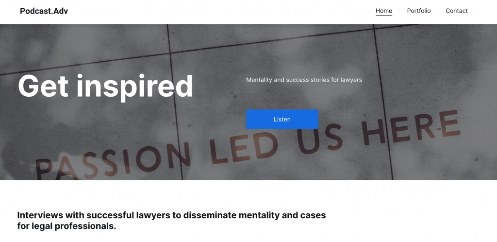 Página de inicio de Podcast.Adv